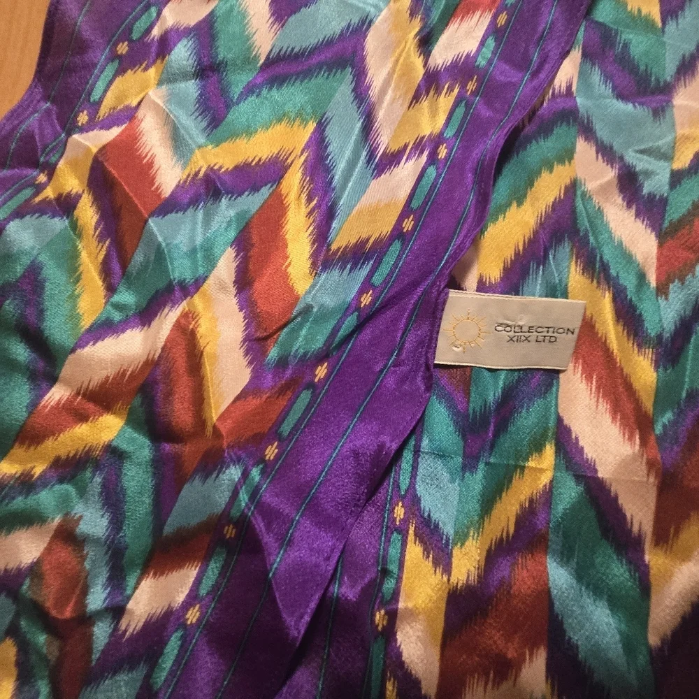 Colorful Chevron Pattern Silk Scarf
